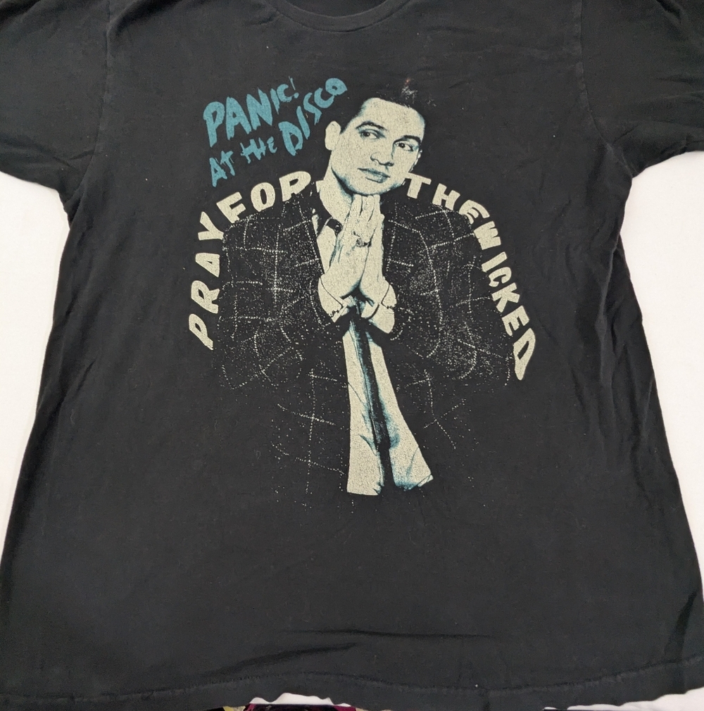Panic! At The Disco 2018 A Prayer For The Wicked Concert Merch Black Tee Large